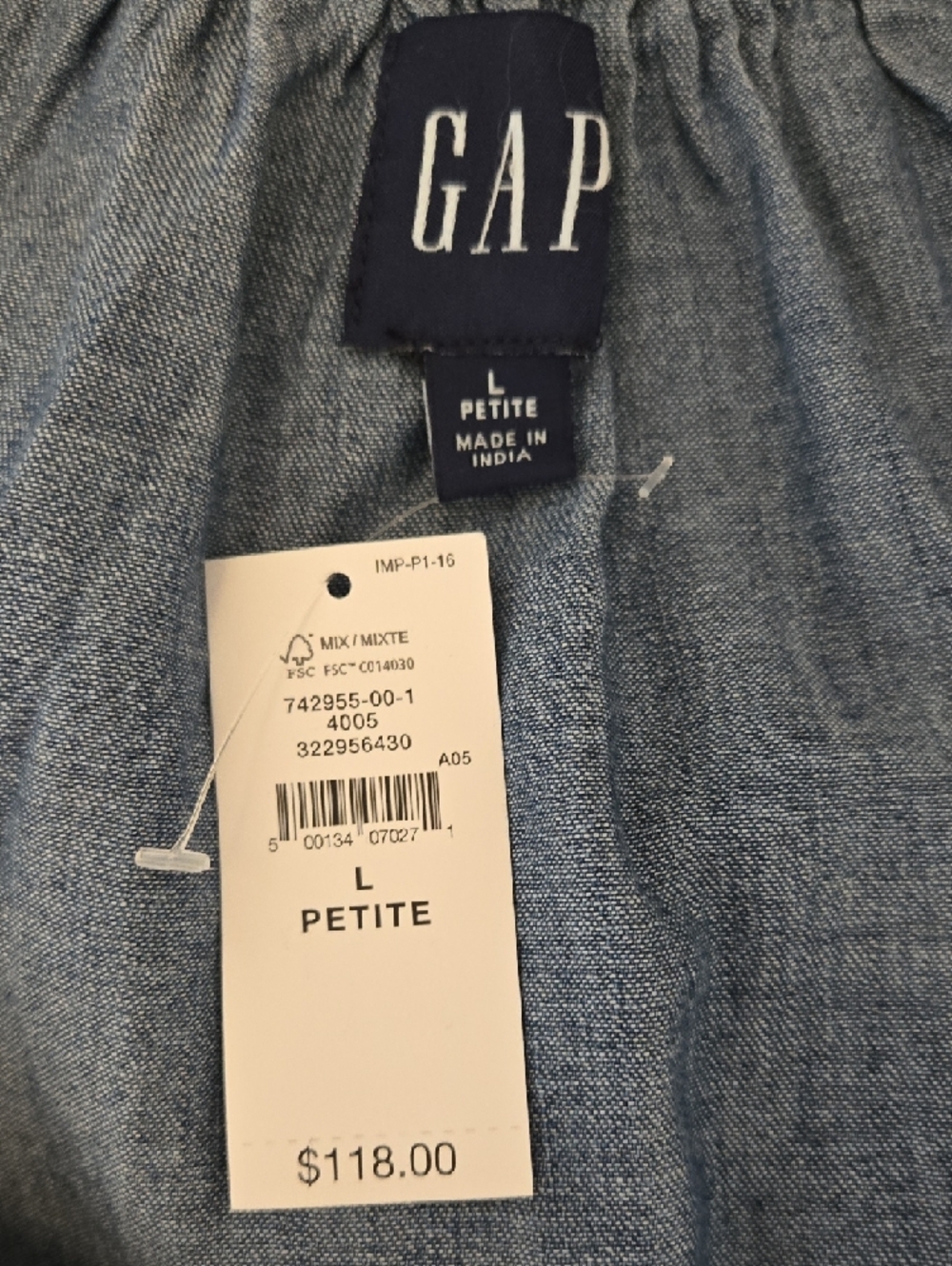 NWT GAP Flutter Sleeve Tiered Maxi Dress- Denim - Picture 8 of 10